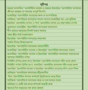 হযরত যাকারিয়াও ইয়াহইয়া আঃ pdf বই ডাউনলোড সুচীপত্র