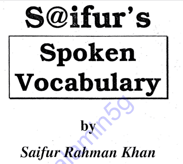 সাইফুরস এর Spoken Vocabulary pdf বই ডাউনলোড