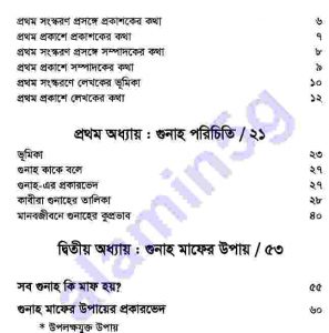 গুনাহ মাফের উপায় pdf বই ডাউনলোড সুচীপত্র