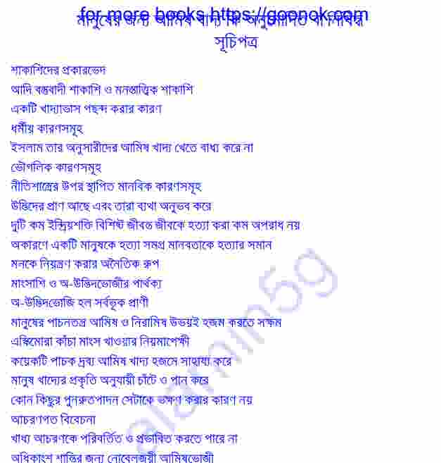 আমিষ খাদ্য অনুমোদিত বা নিষিদ্ধ pdf বই ডাউনলোড