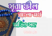 ১০৫ সূরা ফীল আরবী ও বাংলা অর্থ সহ ১০৫ সূরা ফীল আরবী ও বাংলা অর্থ সহ
