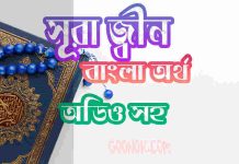 ৭২ সূরা জ্বীন আরবী ও বাংলা অর্থ সহ ৭২ সূরা জ্বীন আরবী ও বাংলা অর্থ সহ
